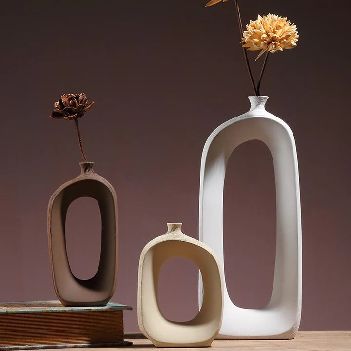 'Miki' Nordic Style Ceramic Vase – Dried Flower Pot